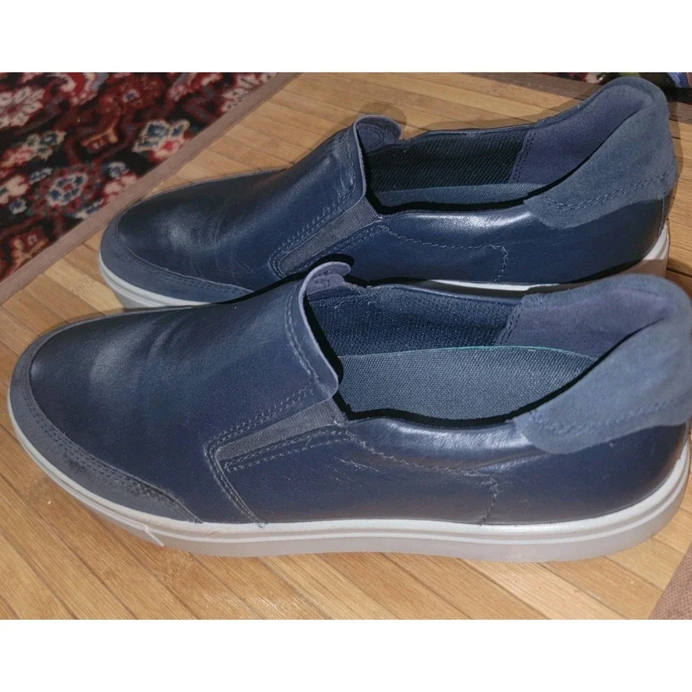 Men's Slip-On Leather Sneaker ECCO Collin 2.0 DANISH Design Navy Blue EU 43, 10